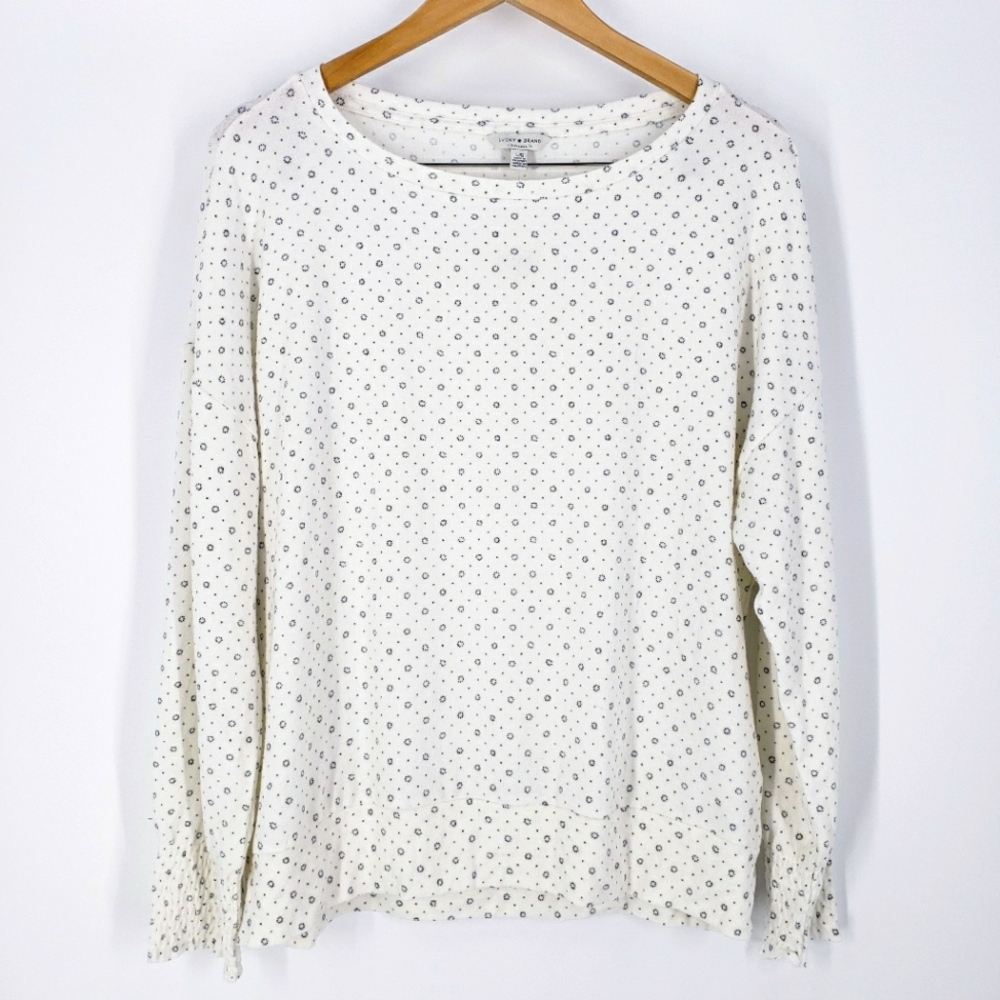 Lucky Brand Micro Floral Dot Print Shirt New